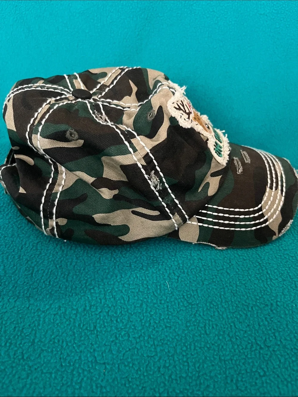 Oh Deer! Camo Baseball Hat in Green, Brown, Black